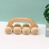 Wood Massage Roller Wood Therapy Tools Anti Cellulite Massage Roller With 6 Rollers Soft Tissue Massage For Relax Muscle Promote Stress Relief