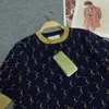 Camiseta feminina designer de malhas feminina em torno do pescoço manga curta malhas camiseta carta padrão moda versátil