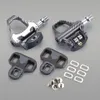 RACEWORK Road Bike Lock Pedal Ultra-Light Carbon Fiber Texture Self-Locking Aluminum Paddle Bearings Pedal R550 With SPD Lock 231220