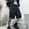 2022 Summer Hip Hop Men Tactical Functional Shorts Multi Pockets Streetwear Short Pants Techwear Black WB789