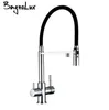 Bagnolux Copper Kitchen Faucets Chrome Kitchen Sink Black Hose Mount Pull Down Dual Sprayer Nozzle Mixer Water Taps 2107241429434349339