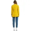 Kadınlar Suit Sarı Takım Blazer Ceket Kadınlar 2023 Moda Uzun Kollu Ceket Zarif Çift Göğüslü Kadın Bayanlar