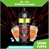 Popularny 12K Puff Plus Vape 12000PUFFS Ecigarete do jednorazowej cewki Regulowany przepływ powietrza 2% 5% siła sok solnego solnego