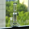 Pipes d'eau en verre 10 pouces de haut Bongais 6 arbres en nid d'abeilles percolates bong 14 mm femelle avec bol tampon ll