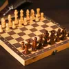 Magnetic Wooden Folding Chess Set Felted Game Board 24cm 24cm Interior Storage Adult Kids Gift Family 231221