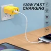 Wall Charger 4 Port USB Type-C Telefoonlader draagbare en duurzame stroomadapter voor iPhone Samsung smartphone