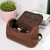 Cosmetic Bags Easy To Bag Capacity Makeup Vintage Faux Leather Organizer Waterproof Toiletry For Multifunctional