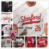 Jam NCAA Stanford Cardinal #5 Austin Kretzschmar 19 Will Matthiessen 26 Erik Miller 37 Kyle Stowers White Red Grey Black 2019 Baseball Jersey