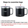 Custom Name 14oz Coffee Mug With Handle Double Wall Stainless Steel Tumbler Vacuum Insulated Thermal Beer Cup Travel Thermos 231220