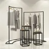 Hangers & Racks Clothing Store Display Rack In The Island Cabinet Women's Shop Horizontal Bar Iron Art160m