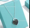 Marque de créateurs tiffays émail grand amour collier collier collier chaîne femme cadeau pour les meilleurs amis polyvalents