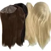 16 Inches European Virgin Human Hair Replacement Blonde Color 613# Toupee 120% Density 7x9 PU Topper for Black Woman