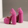 Sandały qplyxco przyjazd 2023 Zapatos de Mujer lukseryczne buty dla kobiet zerka palce platforma grube pięty impreza ślub x6