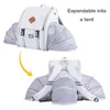 Mochila para transportar gatos, mochila para transportar animais de estimação que se expande em uma barraca para cães pequenos e gatos, bolsa de transporte respirável de grande capacidade, suprimentos de viagem