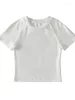 Camisetas femininas 2023 sexy off back mangas raglan slim fit manga curta aberta umbigo camiseta