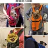 Bärbar hundtranspaket reser andningsbar husdjurväska som utför dubbel axelhund ryggsäck med chihuahua valp 231221