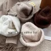 Rabbit Fur Beanies for Women Soft Warm Fluffy Angola Solid Winter Hat Female Windproof Bonnet Hats for Women Cap Y2k Accessories 231221