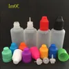 Bouteilles compte-gouttes Eliquid 3 ml 5 ml 10 ml 15 ml 20 ml 30 ml 50 ml 60 ml 100 ml 120 ml bouteilles en plastique avec bouchons à l'épreuve des enfants E cigs bouteille de jus Ucxvo