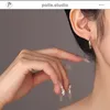 Hoop Earrings Gold Plated Geometric Korean Style Exquisite 925 Silver Needle Stud For Women Stylish Simple Ear Accessories