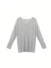 Frauenpullover V-Ausschnitt Strickpullover Pullover Langarm monochromatisch lässiger weiblicher Kleidung Frühling Herbst