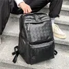 Backpack Backpacks For Men 2021 Business 15 Laptop Shoulder Brand PU Leather Knitting Notebook Bagpack Male Schoolbag Rucksa198R