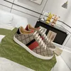 popular Men Women Casual Shoes Classic Bee fashion White Stripe Shoe Canvas Splicing Sneakers snake tiger Animal Embroidery Trainers Size 35-46 With Box wholesale