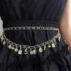 Waist Chain Belts Tren lti-layer Leather Woven Belts for Women Waist Chain Metal Tassel Pendant Cloth AccessoriesL231221