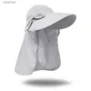 Широкие шляпы ковша шляпы Солнце Защита для защиты женщин Съемная маска для лица козырька пустое верхняя шляпа регулируемая широкая края водонепроницаемость Hatsl231221