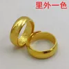 Baifu's Pure Copy Real 18K Yellow Gold 999 24K En mötte män och kvinnors bröllopspar; Ring under lång tid aldrig blekna smycken 231220