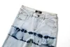 Tie Dry High Street Ripped Designer American Blue Distressed Trendy Fashion Jeans Pantalon en denim