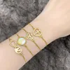 Charm Bracelets FLOLA Simple Gold Plated Cross For Women Copper Cz Rhinestone Virgin Mary Religious Jewelry Gifts Brtk24