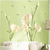 Lily Flowers Wall Sticker On The Wall VinYl Wall Stickers Gome Decor Bedroom Backdrop Wall Decals326D