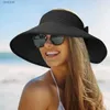 Brede rand hoeden emmer hoeden vrouwen zomer vizieren hoed vouwbare zonnedop brede grote rand strand straw hoeden chapeau lady strand UV bescherming capsl231221