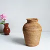 Vases Rattan Vase Desktop Adornment Pot Flower Vessel Dry Container Home Decor Office Pots