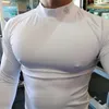 T-shirt da uomo T-shirt per fitness più dimensioni Uomini a manica lunga allenamento per palestra Compressione da palestra