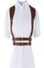 Bälten 2022 Fashion Punk Brown Leather Harness Belt Strap Girdle Sexiga kvinnor handgjorda dekorativa skjorta klänningar Vest8684261