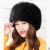 Nuove donne inverno visone cappello lavorato a maglia imitazione pelliccia di volpe capelli caldi moda donna cappelli per l'estate 230920