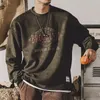 Felpa in tessuto scamosciato da uomo girocollo sciolto streetwear gotico lettera stampata con cappuccio pullover oversize 2023 casual maschile top 231220