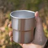 Tubllerzy ROLLED CUP EDGE 304 STALIM STAL CAMPING Stacking środkowy część stopniowa konstrukcja plecakowa przestrzeń wodna Oszczędzanie 300 ml