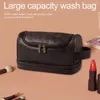 Cosmetic Bags Easy To Bag Capacity Makeup Vintage Faux Leather Organizer Waterproof Toiletry For Multifunctional