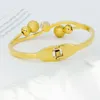 Bangle Fashion Stainless Steel Women Double Ball Bracelet Couple Bangles Cubic Zirconia Jewelry Gift