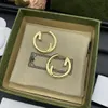 Luxury Brand Designer Jewelry Gold and Silver Letter Big Ring Earrings Luxury Earrings Party Couple Wedding Gifts