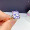 Cluster Rings CoLife Jewelry 925 Silver Gemstone Ring 10mm 14mm Emerald Cut Natural Lavender Amethyst Fashion