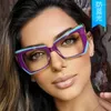 Sunglasses Frames Patchwork Color Eyeglass For Women TR90 Material Blue Light Blocking Glasses Frame European American Woman Glass