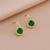 Anhänger Halsketten Vintage Stil Grüne Wasser Tropfen Ohrringe Für Frauen Weibliche Täglich Tragen Edelstahl Schlüsselbein Kette Schmuck Set