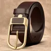 Ceintures vintage ceinture masculine en cuir véritable entreprise décontractée simple vache de vache à la mode intermédiaire jeune