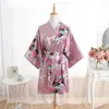 Marke Designer frauen Sommer Lounge Robe Dame Sexy Hause Morgenmantel Satin Kimono Nachthemd Lose Nachtwäsche Bademantel