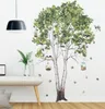 Adesivi da parete Big Tree Birch Foglie verdi decalcomanie per il soggiorno uccelli da letto per la casa Poster Poster Pvc Decoration8735629