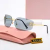 Designer de óculos de sol para mulheres óculos armação senhoras óculos de sol estilo euro americano sem aro retangular lente curva tons modernos óculos de pára-brisas NXNI