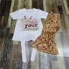 Set di abbigliamento Boutique all'ingrosso Pasqua Cartoon stampato maniche corte Set per bambini per ragazzi e ragazze